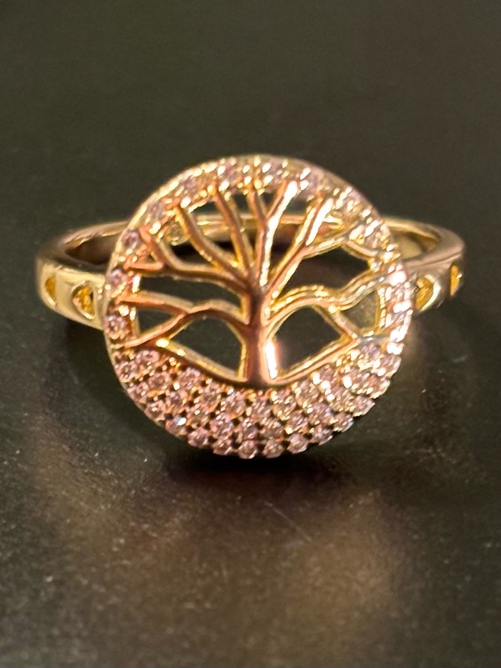 Gold-Filled Crystal Tree of Life Statement Ring | Size 9